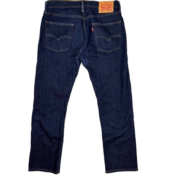 Levi's 513 Slim Straight Dark Blue Jeans Size W 32 x L 30 - Picture 7 of 7